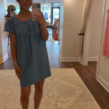 Smocked Denim Dress