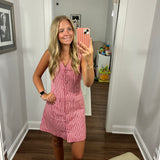 Hettie Dress: Red Stitched Gingham
