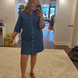 Flare Sleeve Shirtdress