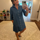 Flare Sleeve Shirtdress