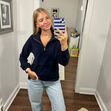 Breslin Quarter Zip in Navy SuperSoft