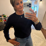 Cotton Sweater Mixed Stitch Top