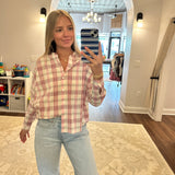 Plaid Button Up Blouse