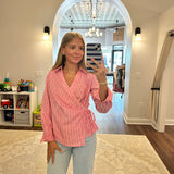 Long Sleeve Front Wrap Top
