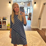 Chase Dress: Navy & White Stripe