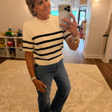 Sloane Knit Short Sleeve Stripe Top