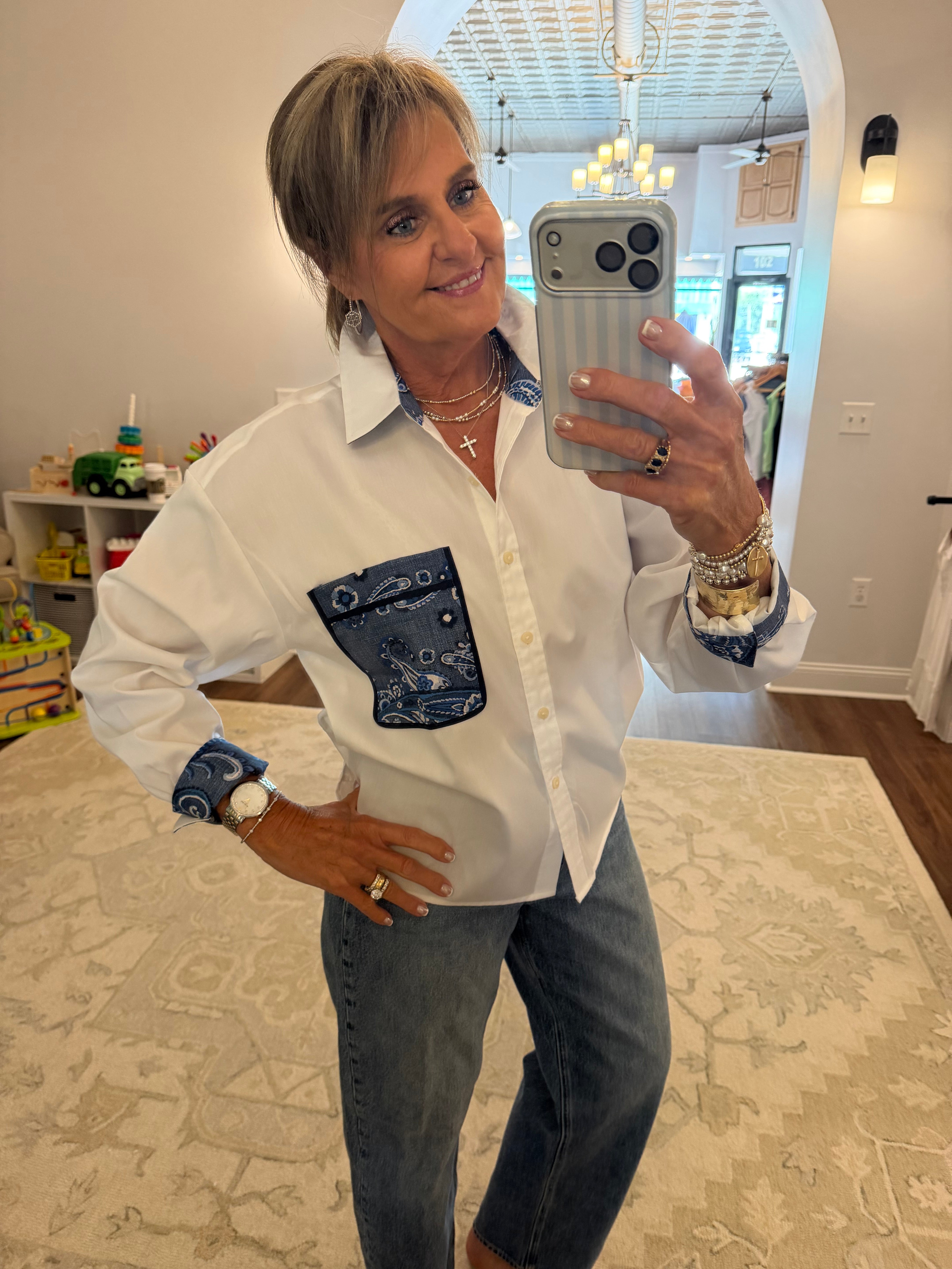 Marina Long Sleeve Short Shirt