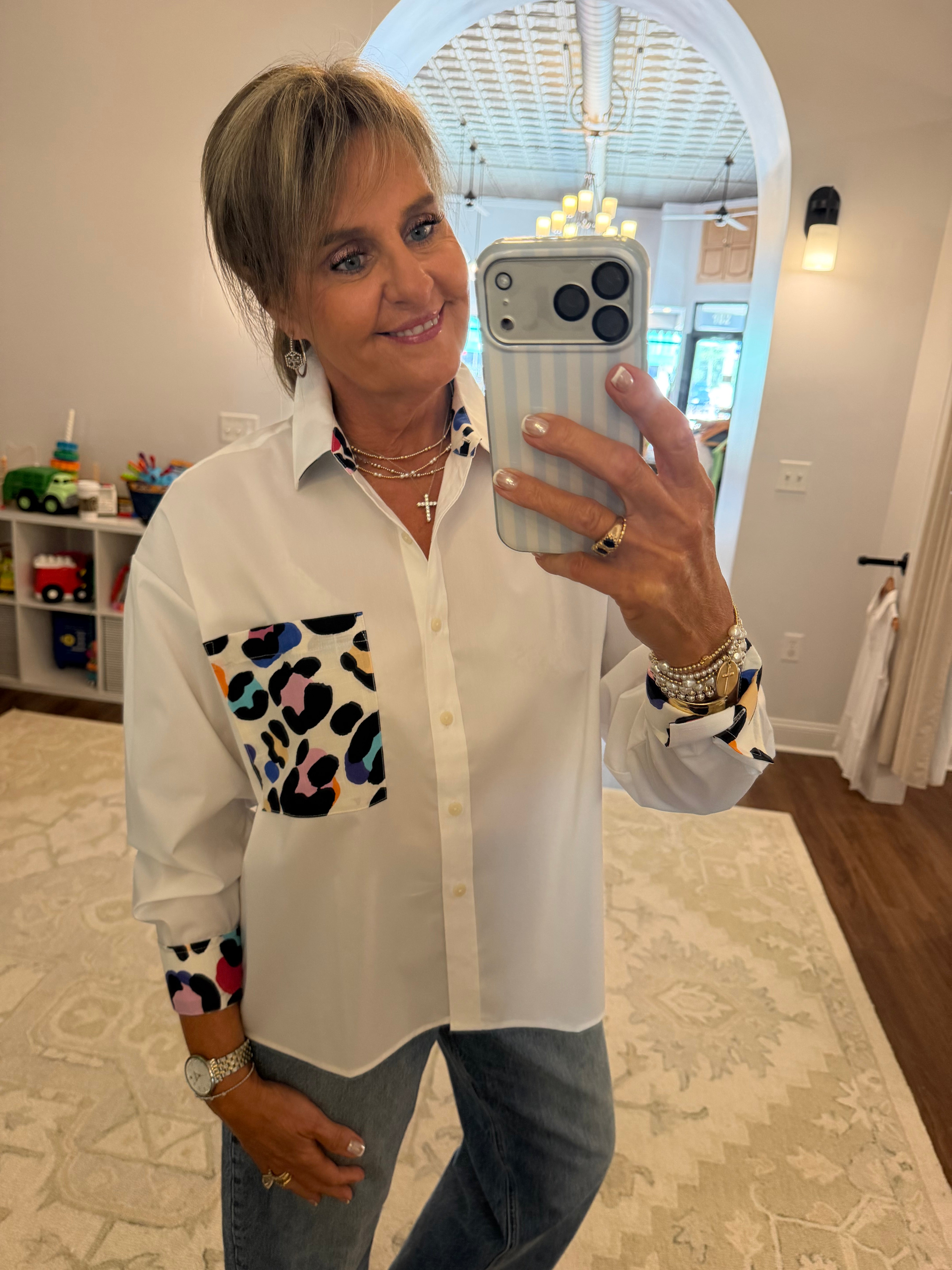 Marina Long Sleeve Short Shirt