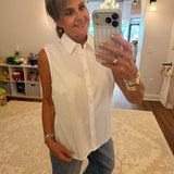 Dina Knit-Woven Sleeveless Shirt