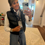 Ellen OS Leather Vest - Reversible