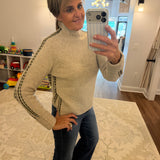 Long Raglan Sleeve Mock Neck w/ Stitch Detail