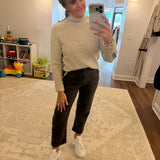 Cropped Barrel Leg Twill Pants
