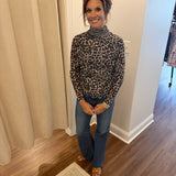 Layered Animal Print Mesh Top