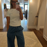 Wide Leg Denim Pants