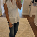 Sasha Knit-Woven Sleeveless Layering Tunic