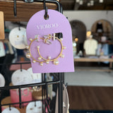 Small Decorative Pearl Hoop Earring