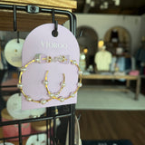 Spaced Pearl Hoop Earring