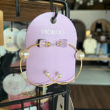 Double Pearl Hoop Earring