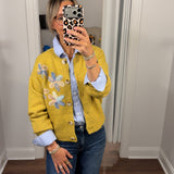 Flora Appliqué Knit Cardigan