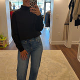 French Terry Mock Neck Top