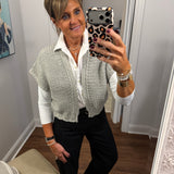 Heather Grey Open Front Cardigan