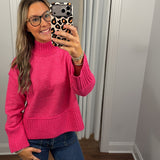 Sienna Rib Trim Mock Neck Sweater