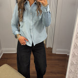 Long Sleeve Suede Shirt