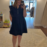 Pleated Seer Sucker Dress