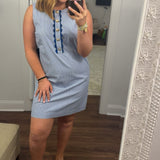 Lenore Dress: Navy & White Stripe