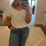 Scalloped White T-Shirt