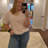 Light Pink Basic Crop Tee