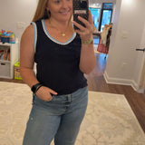 Navy Scoop Neck Tank