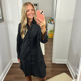 Black Pin Stripe Maxi