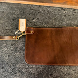 Brown Leather Wristlet